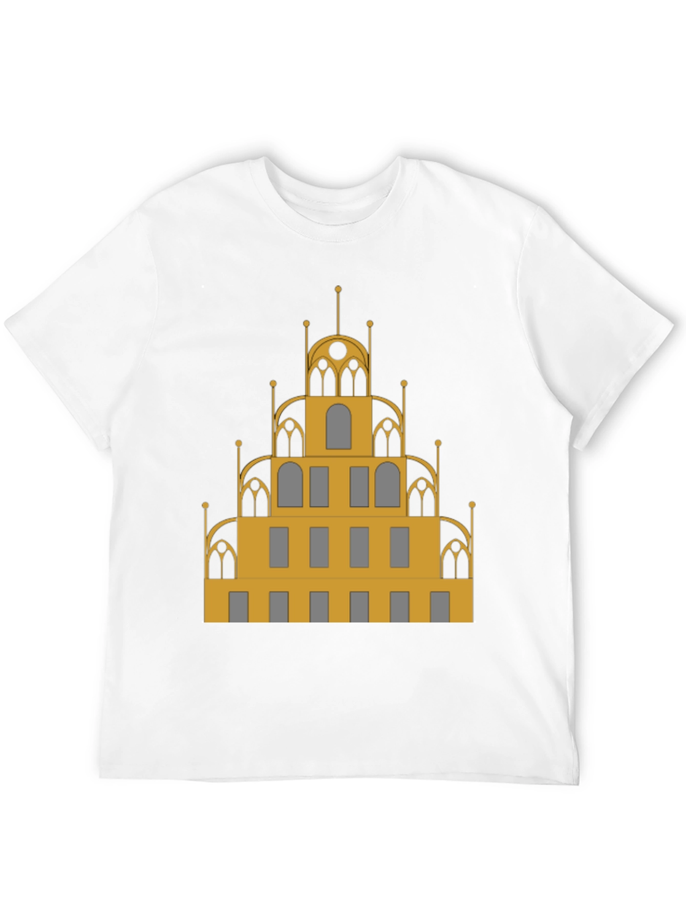 Architectural T-Shirt - Gold & Gray Building Design