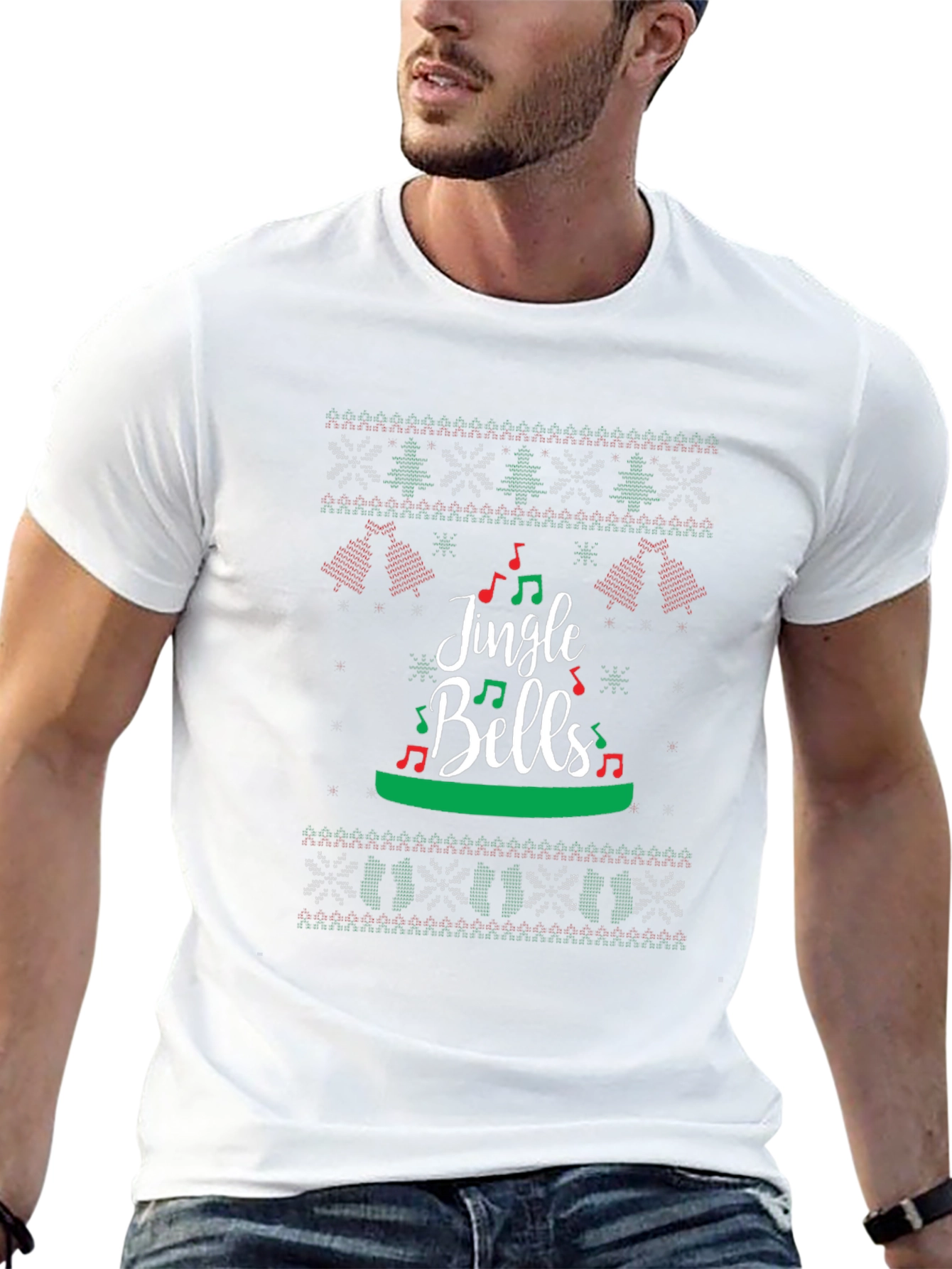 Jingle Bells Christmas T-Shirt - Ugly Sweater Style