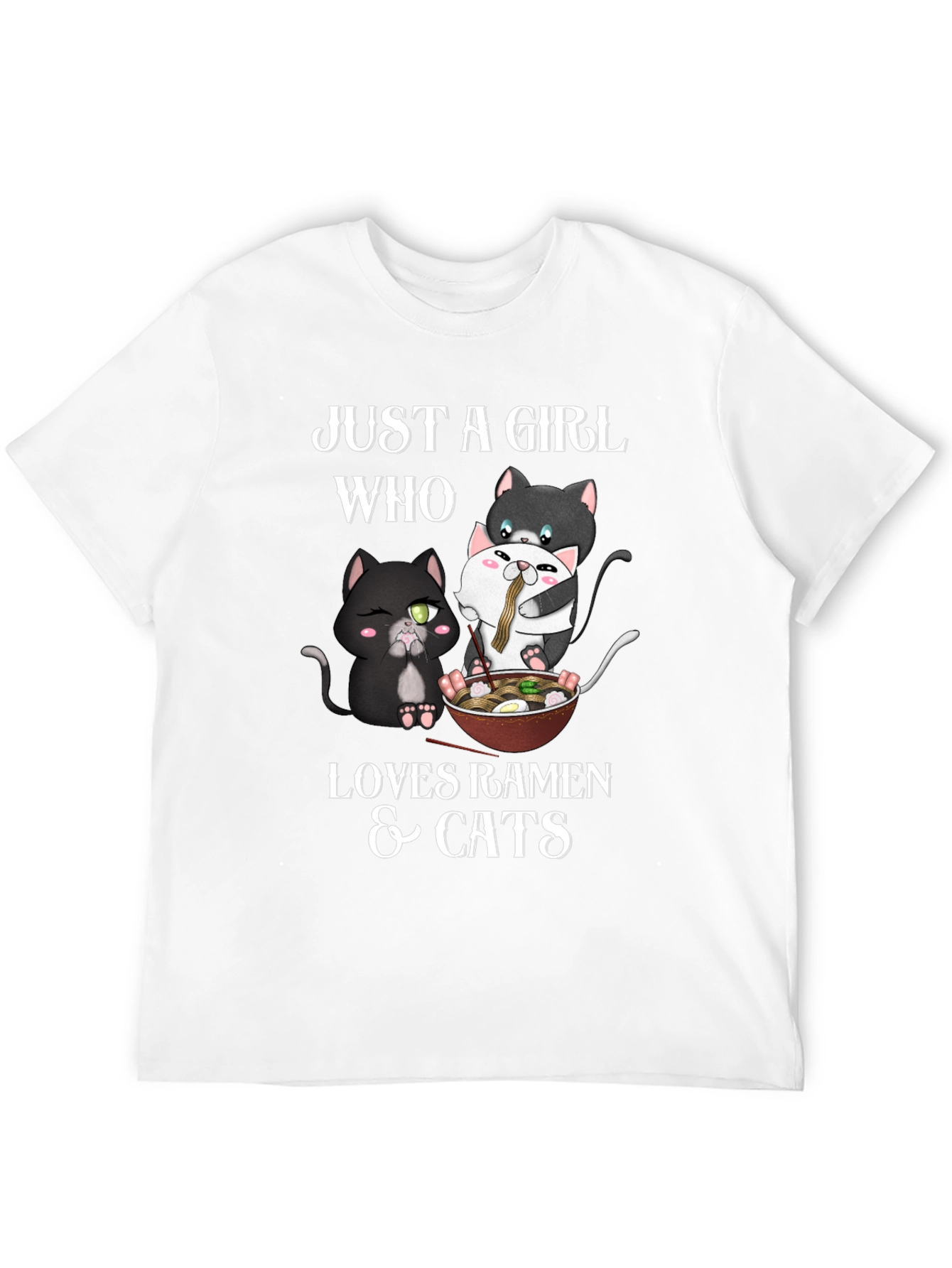 Just a Girl Who Loves Ramen & Cats T-Shirt