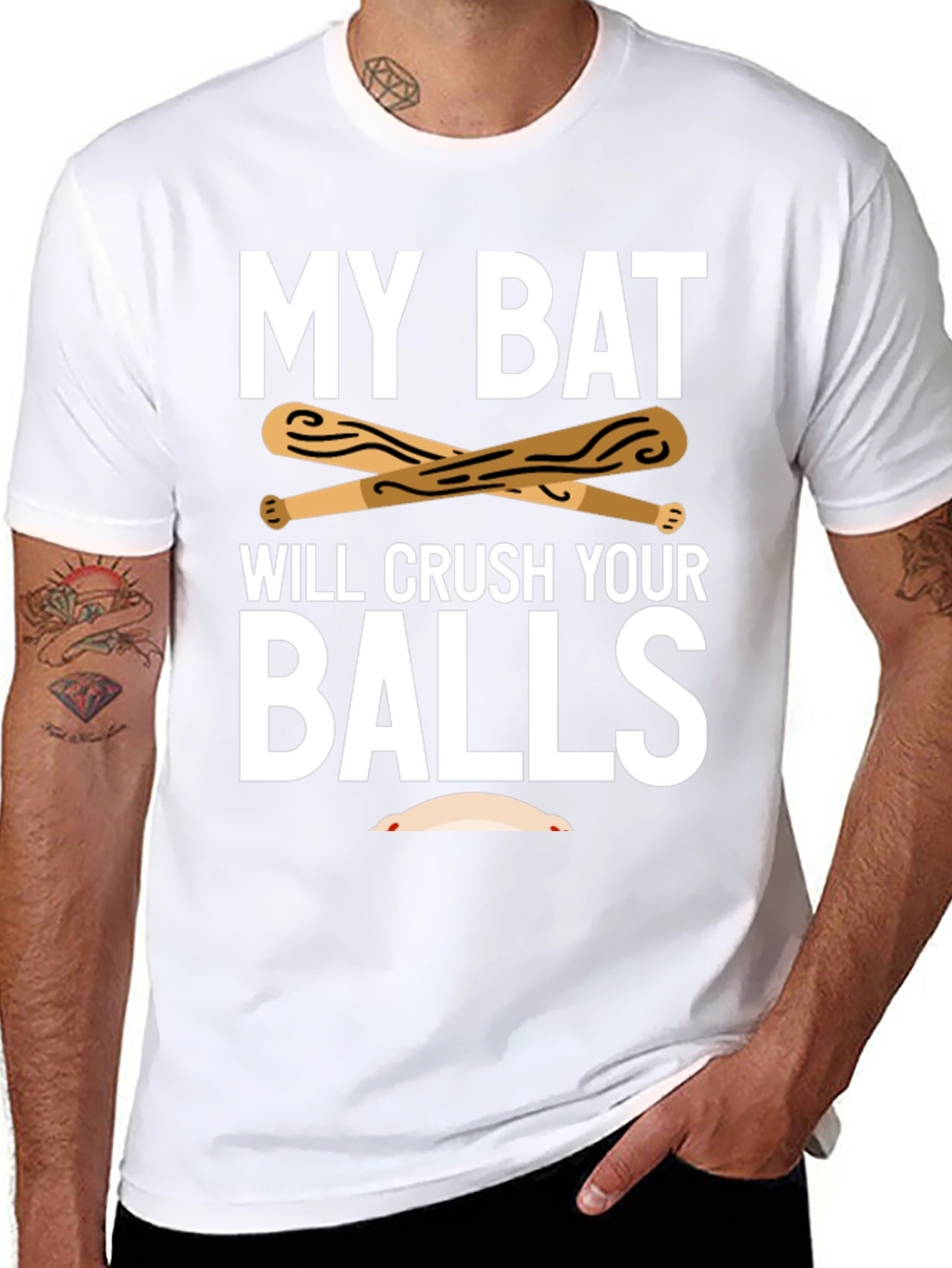 My Bat Will Crush Your Balls Funny Baseball T-Shirt