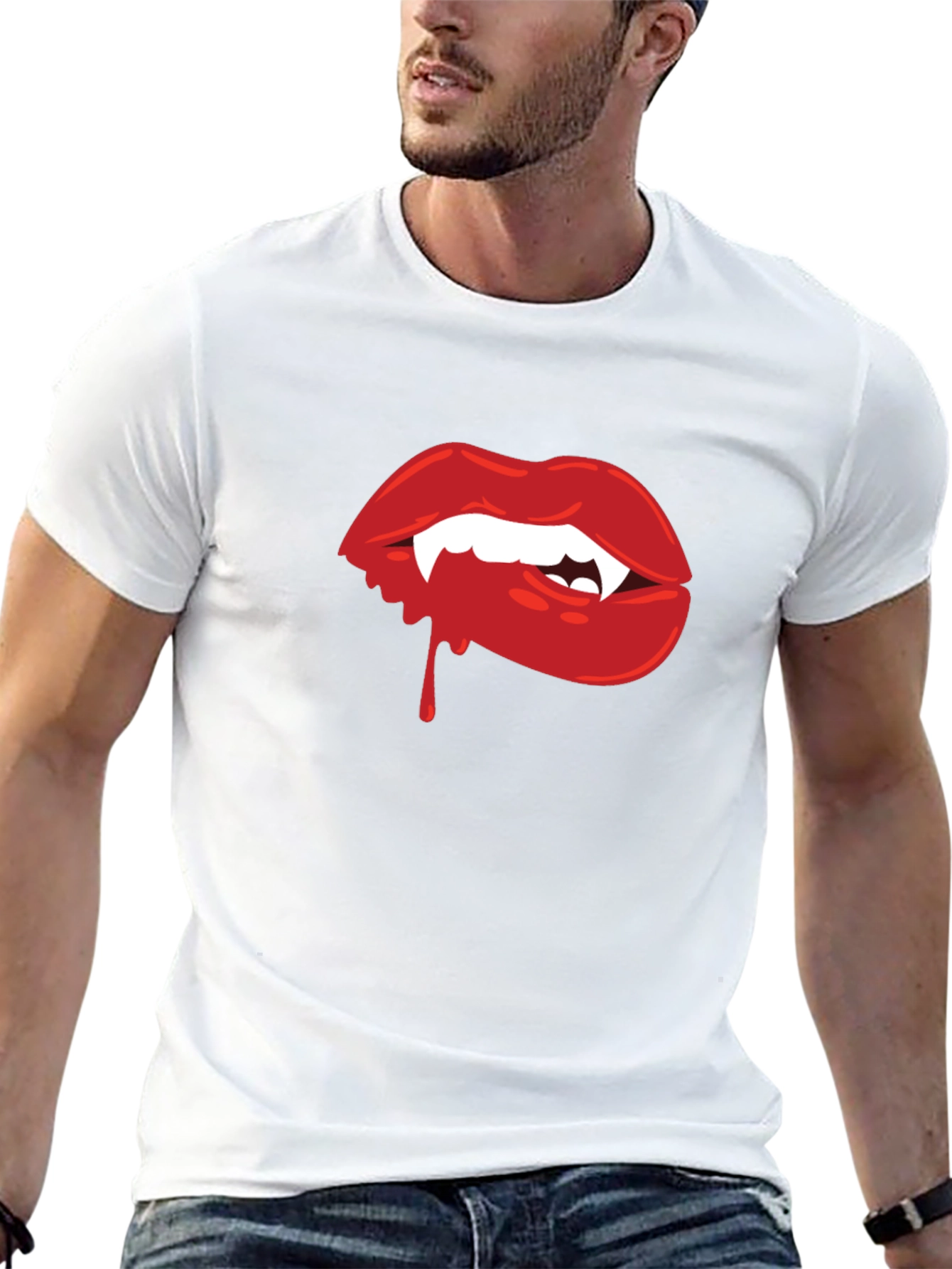 Vampire Lips Graphic Tee - Halloween Ready