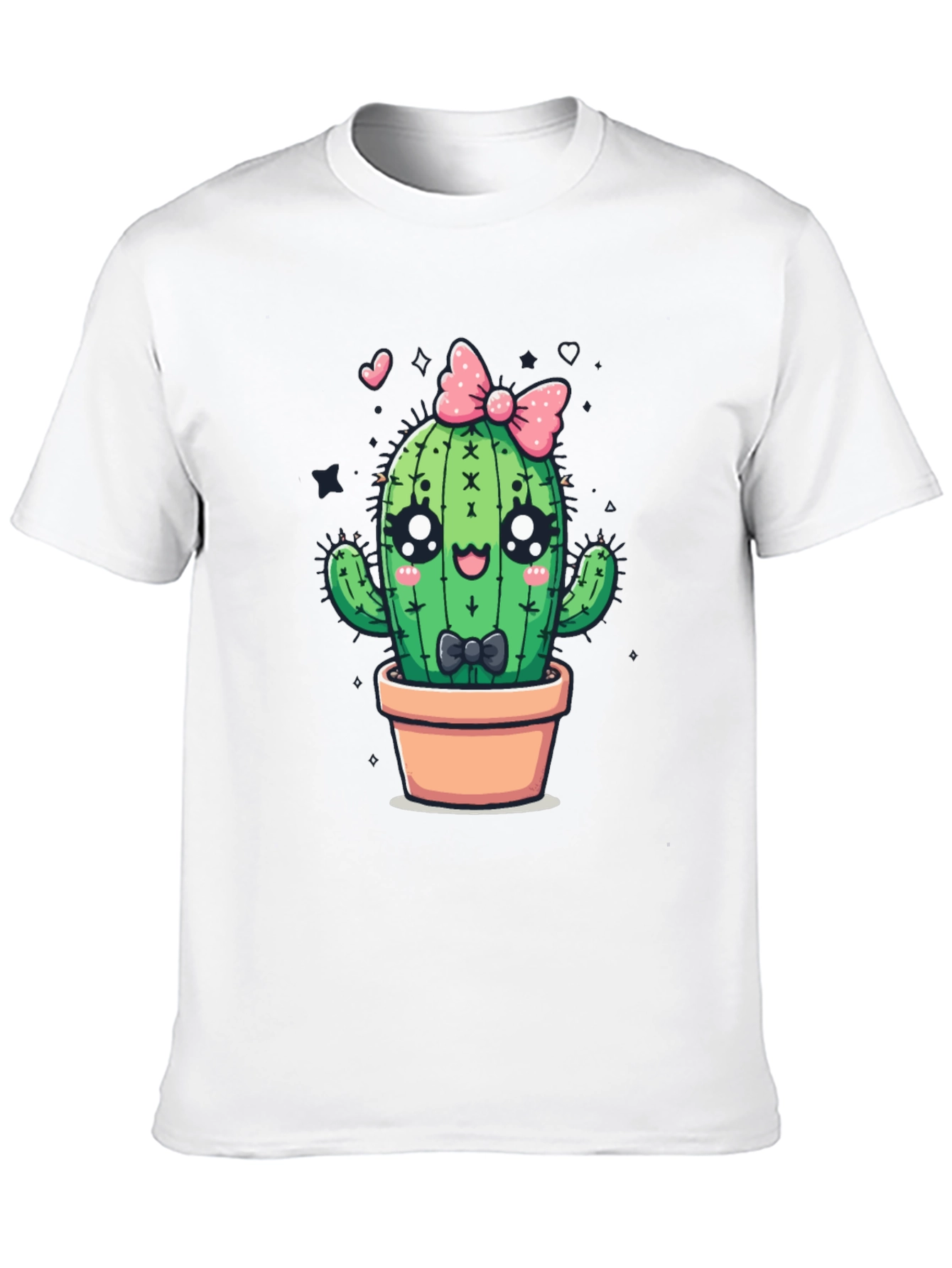 Cute Cartoon Cactus Graphic T-Shirt