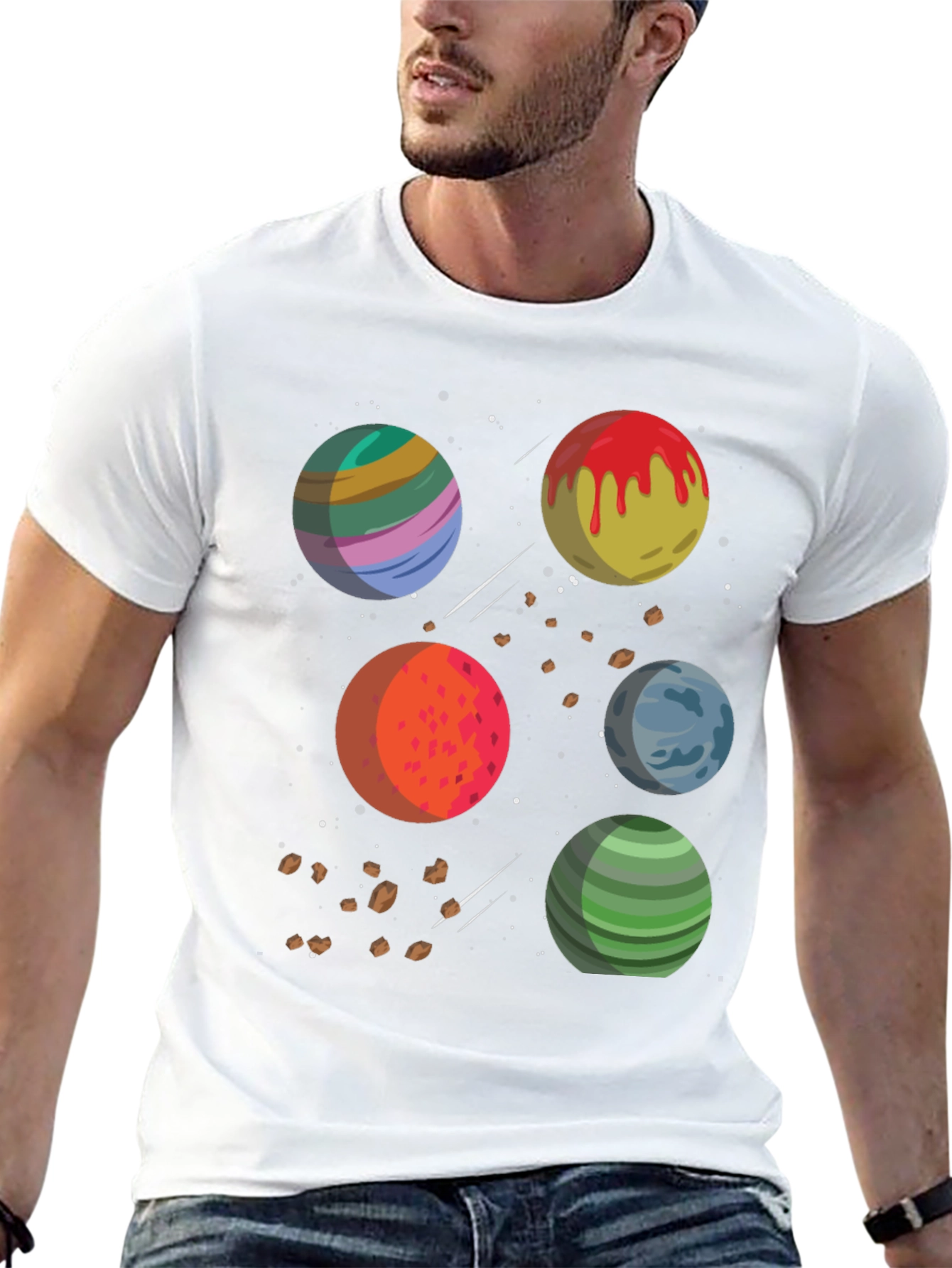 Planetary Graphic Tee - Stylish Space Design