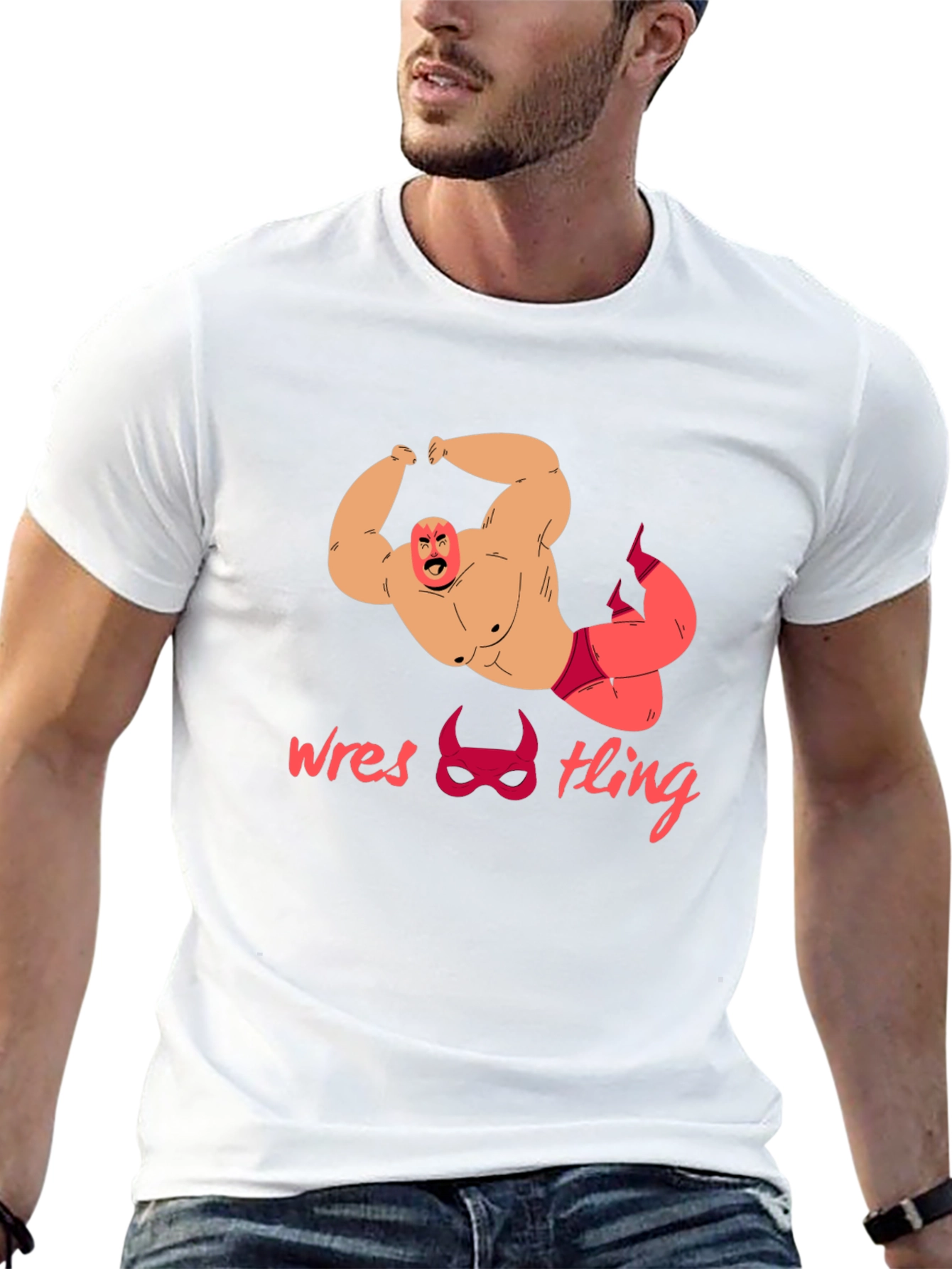 Wrestling Graphic Tee - Bold Wrestler Design