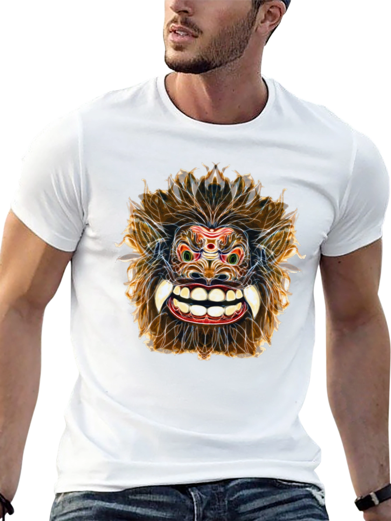 Mens Black T-Shirt with a Barong Design
