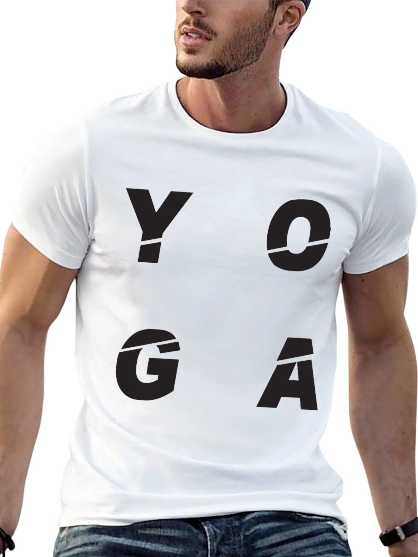 Yoga Graphic Print Black T-Shirt