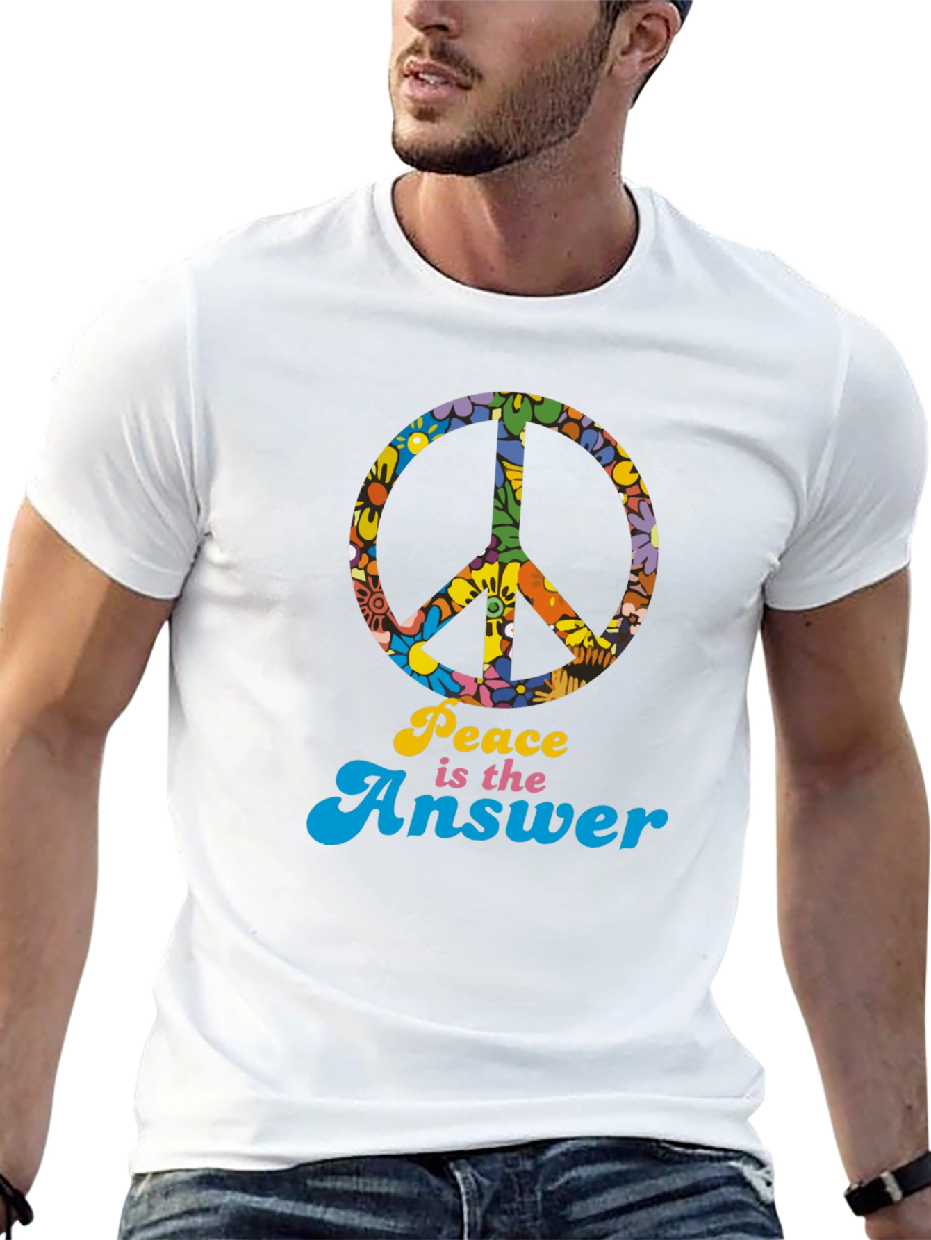 Retro Peace is the Answer Graphic T-Shirt