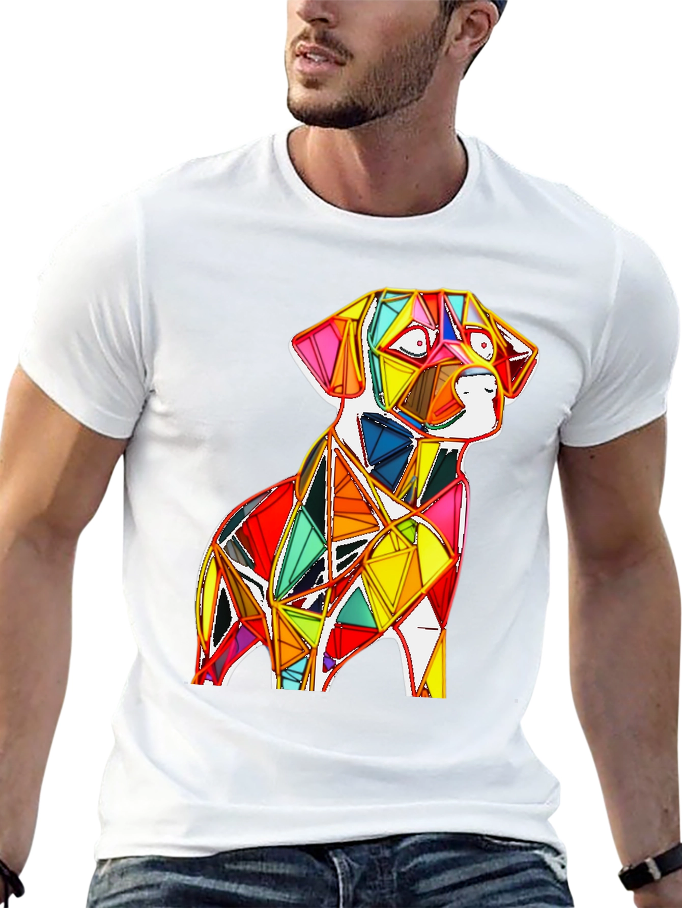 Geometric Dog Graphic Tee
