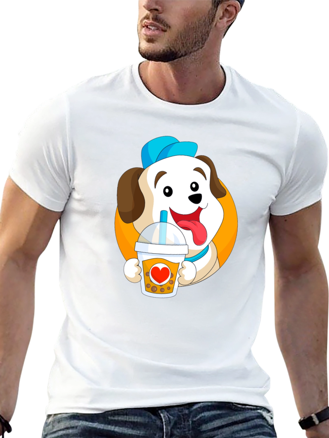 Dog with Bubble Tea Graphic Tee