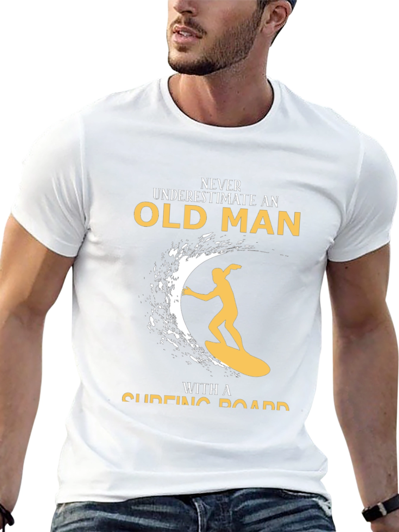 Never Underestimate Old Man Surfing T-Shirt