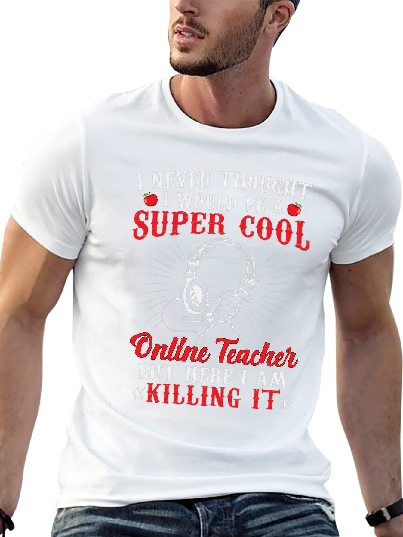 Super Cool Online Teacher Graphic T-Shirt