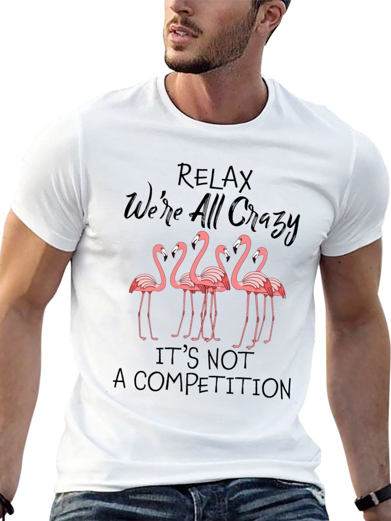 Relax Crazy Flamingo Graphic Tee