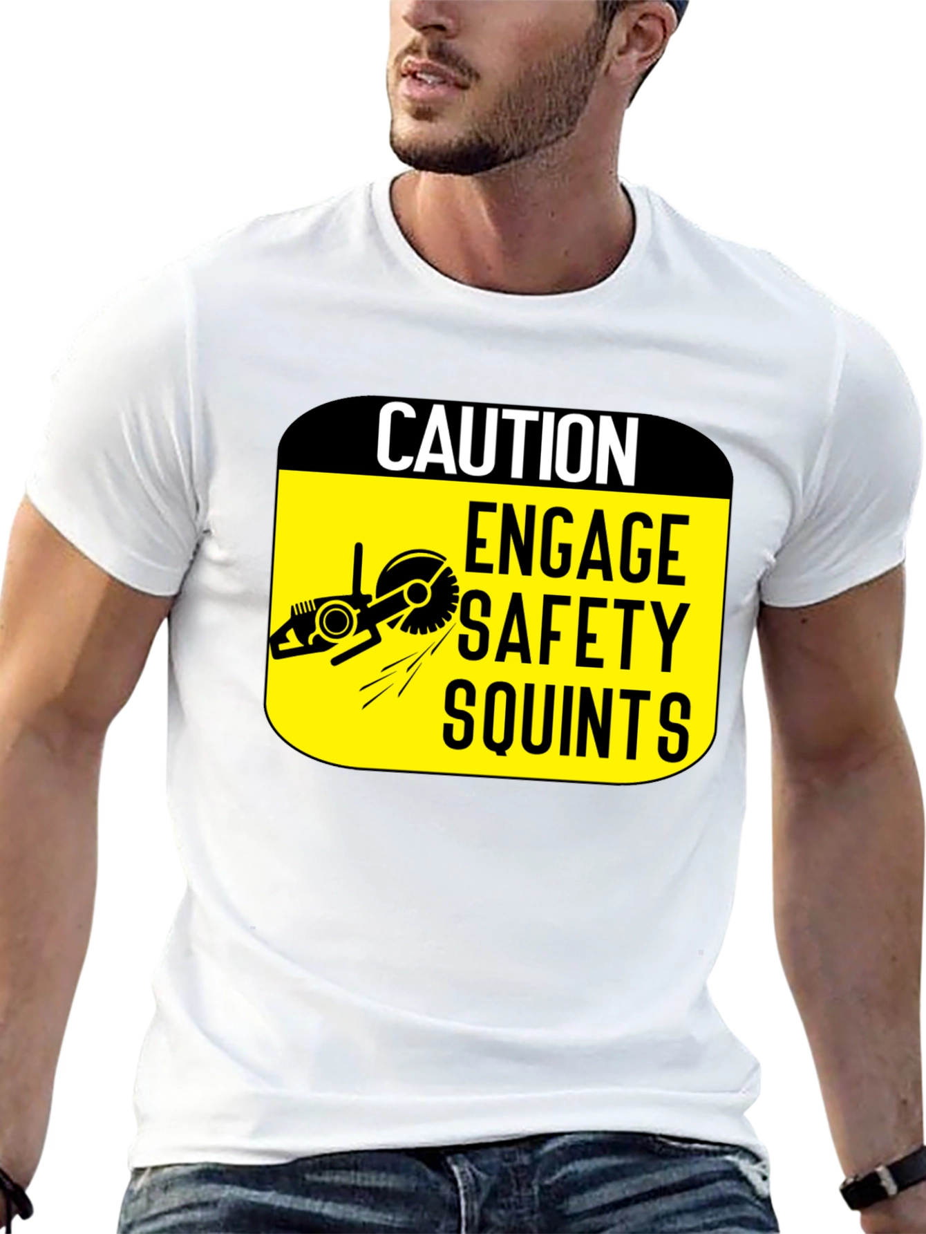 Caution Engage Safety Squints Graphic T-Shirt