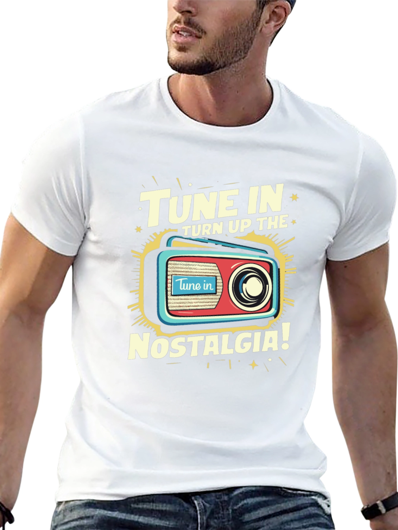 Tune In Nostalgia Graphic Tee - Retro Radio T-Shirt