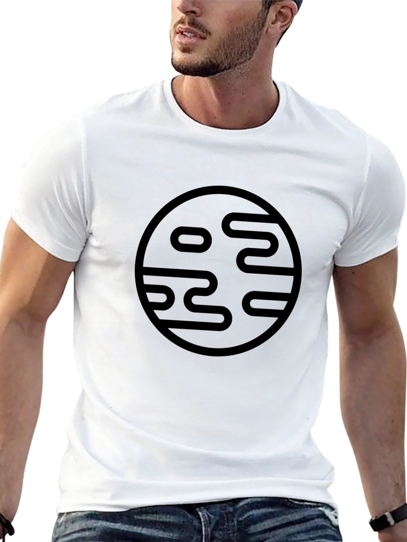 Abstract Graphic Tee - Modern Round Design