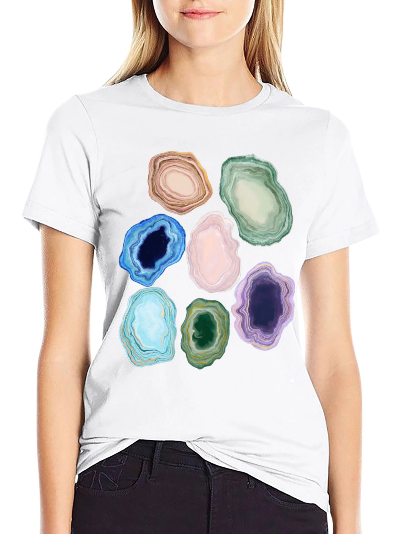 Geode Slice Graphic T-Shirt - Earthy Design