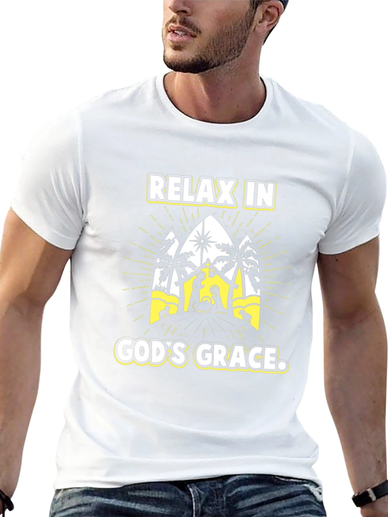 Relax in Gods Grace T-Shirt - Nativity Scene