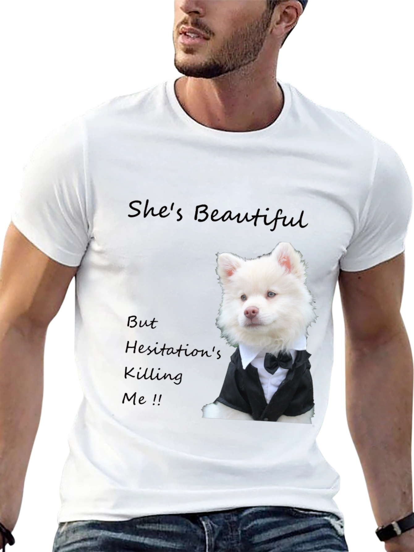 Stylish Dog T-Shirt - Shes Beautiful Graphic Tee