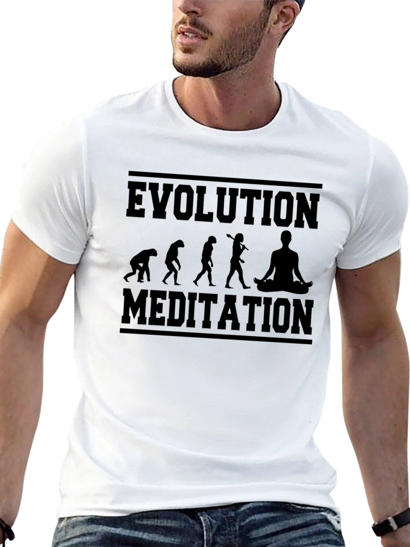 Evolution Meditation Black Graphic Tee