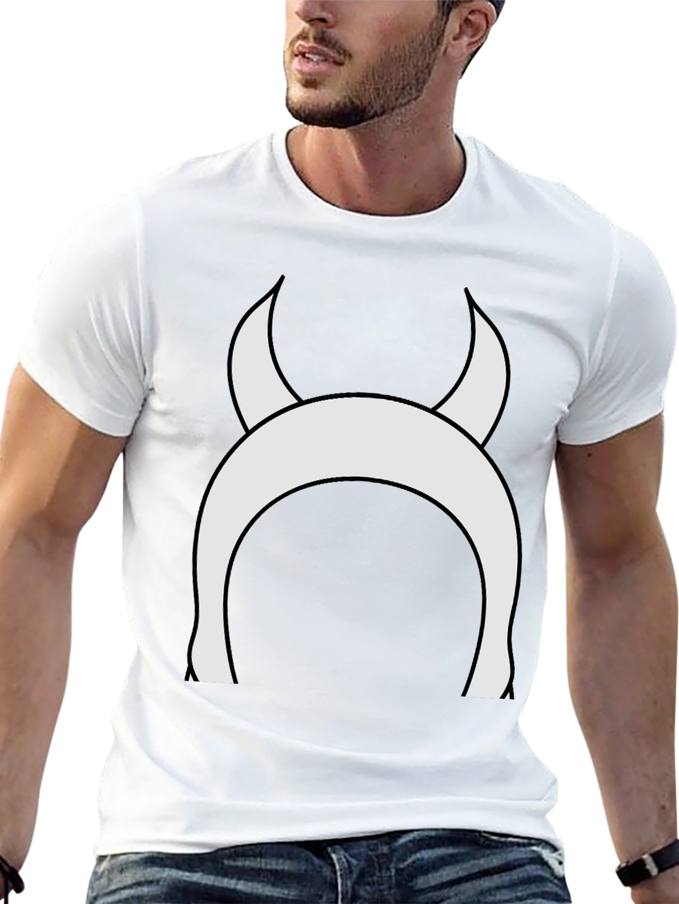 Devil Horns Graphic Tee - Black Cotton T-Shirt