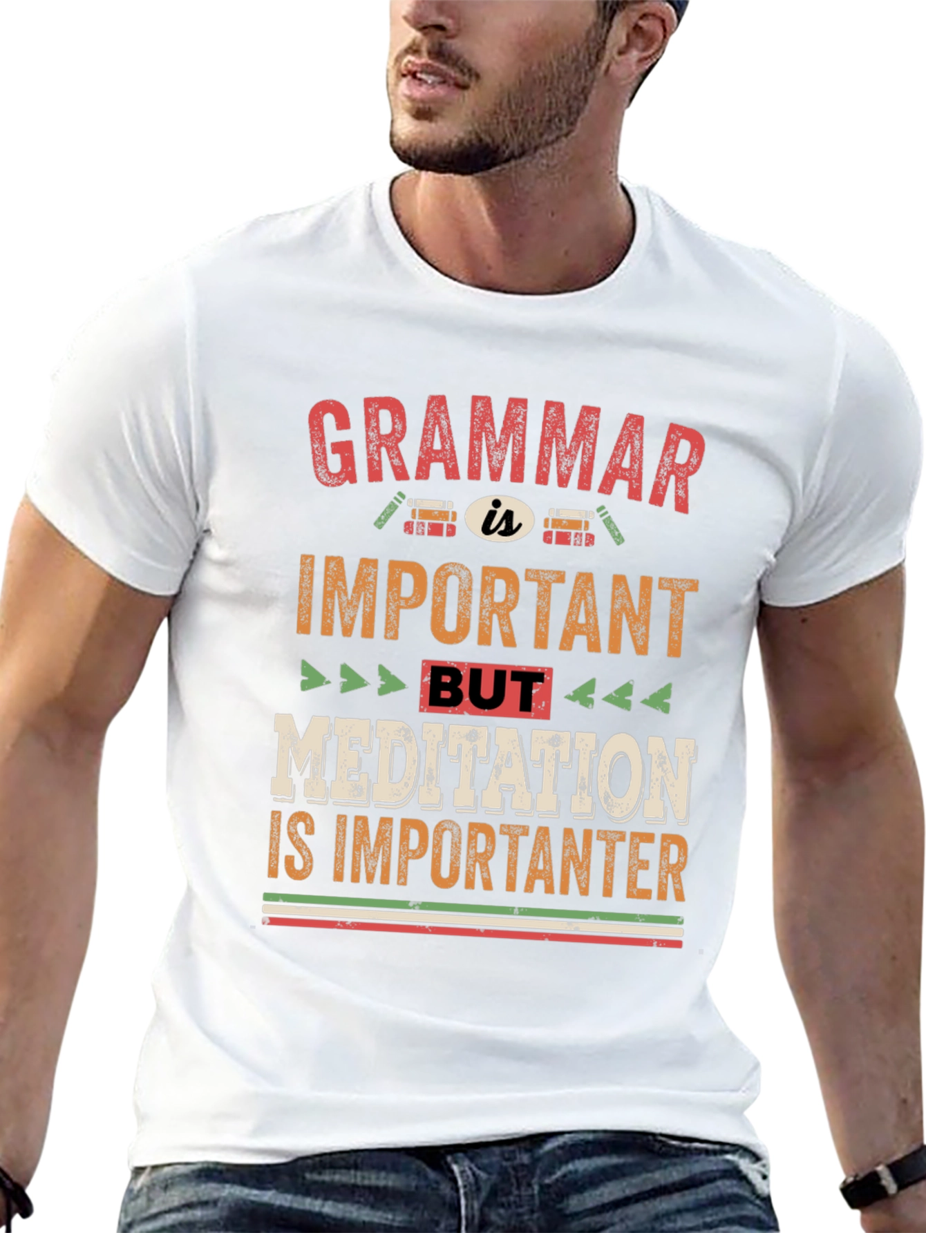 Grammar vs Meditation T-Shirt - Importanter Tee