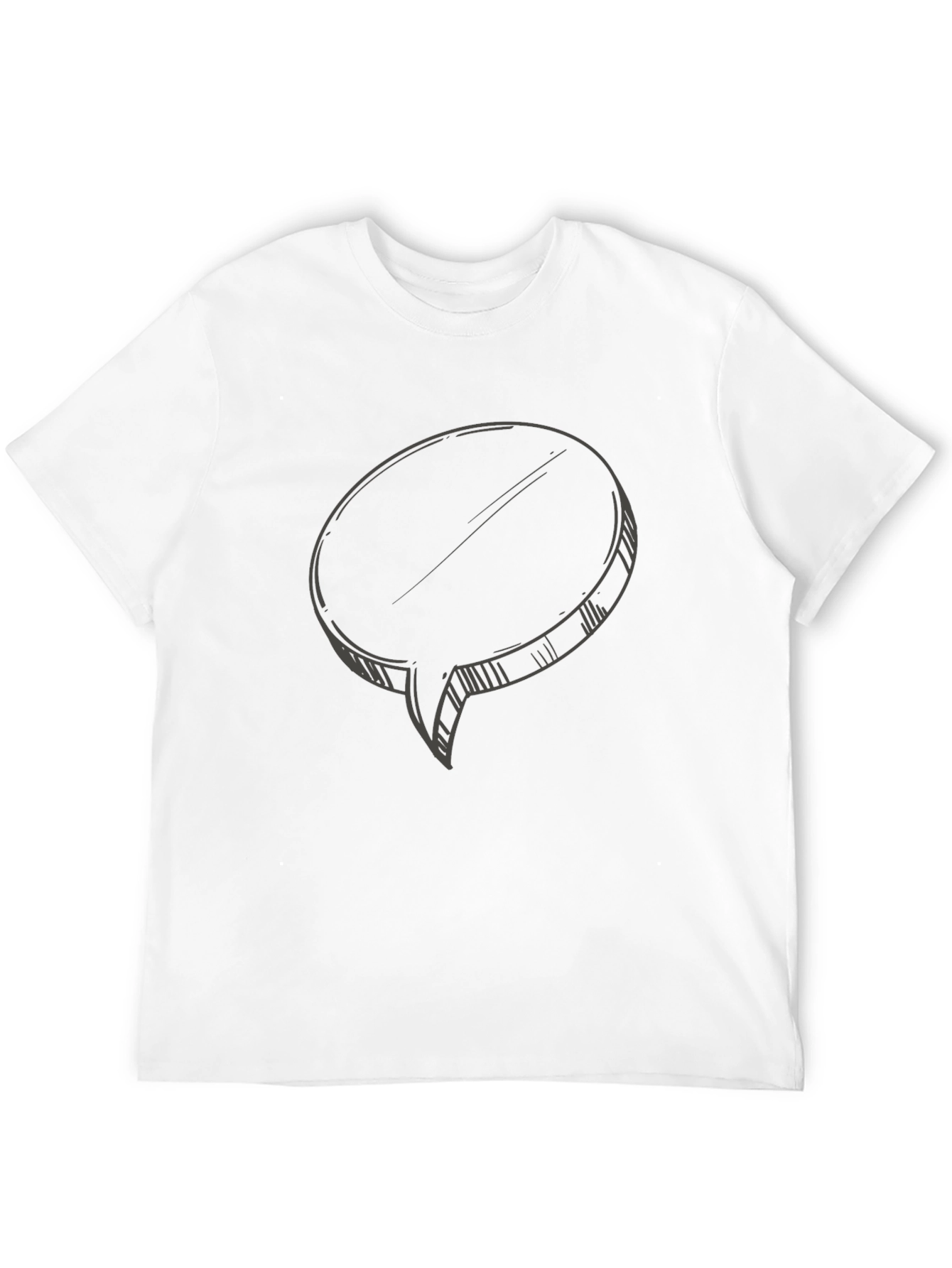 Mens Black T-Shirt with Speech Bubble Graphic