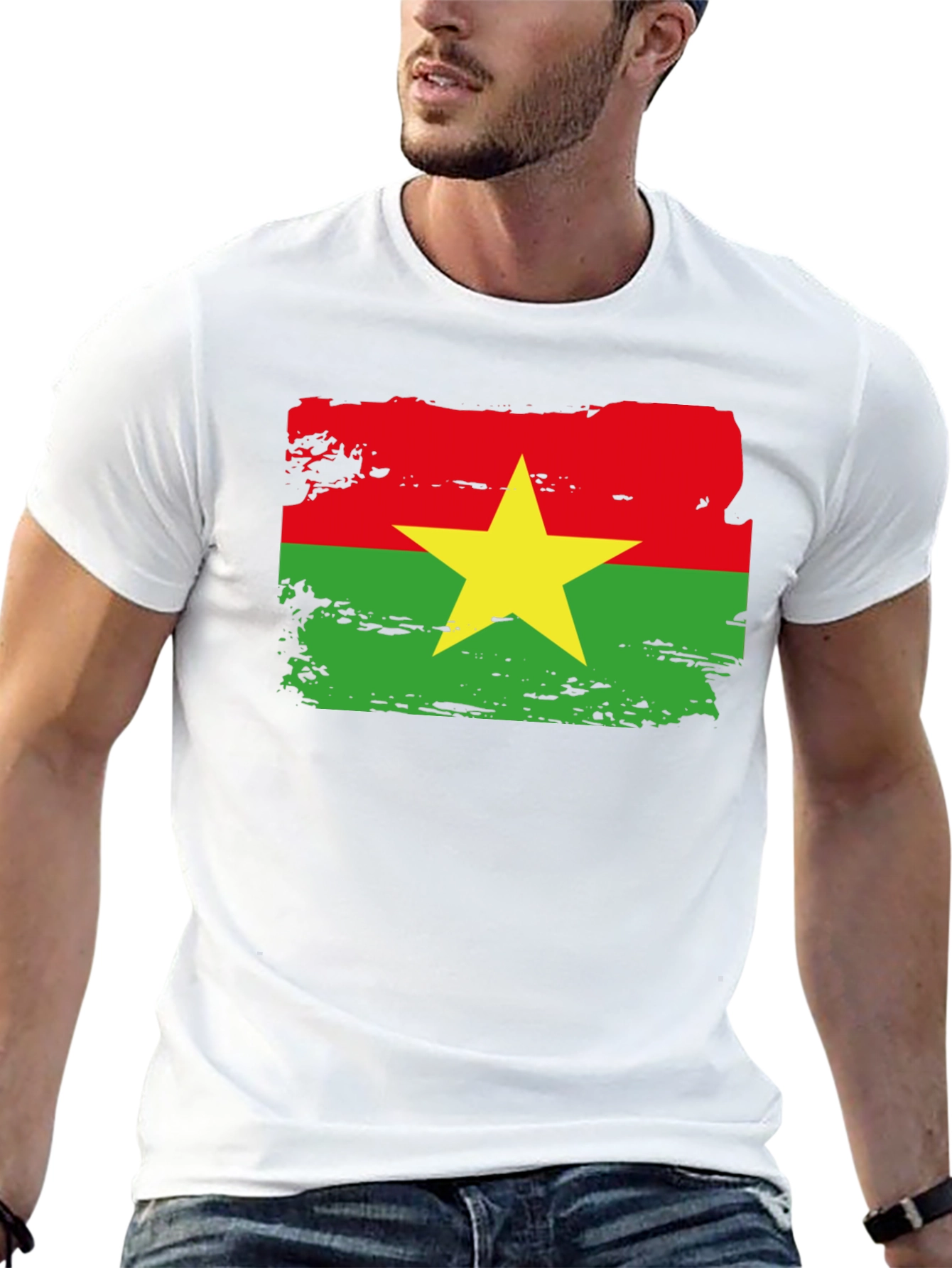 Burkina Faso Flag T-Shirt - Black Cotton Tee