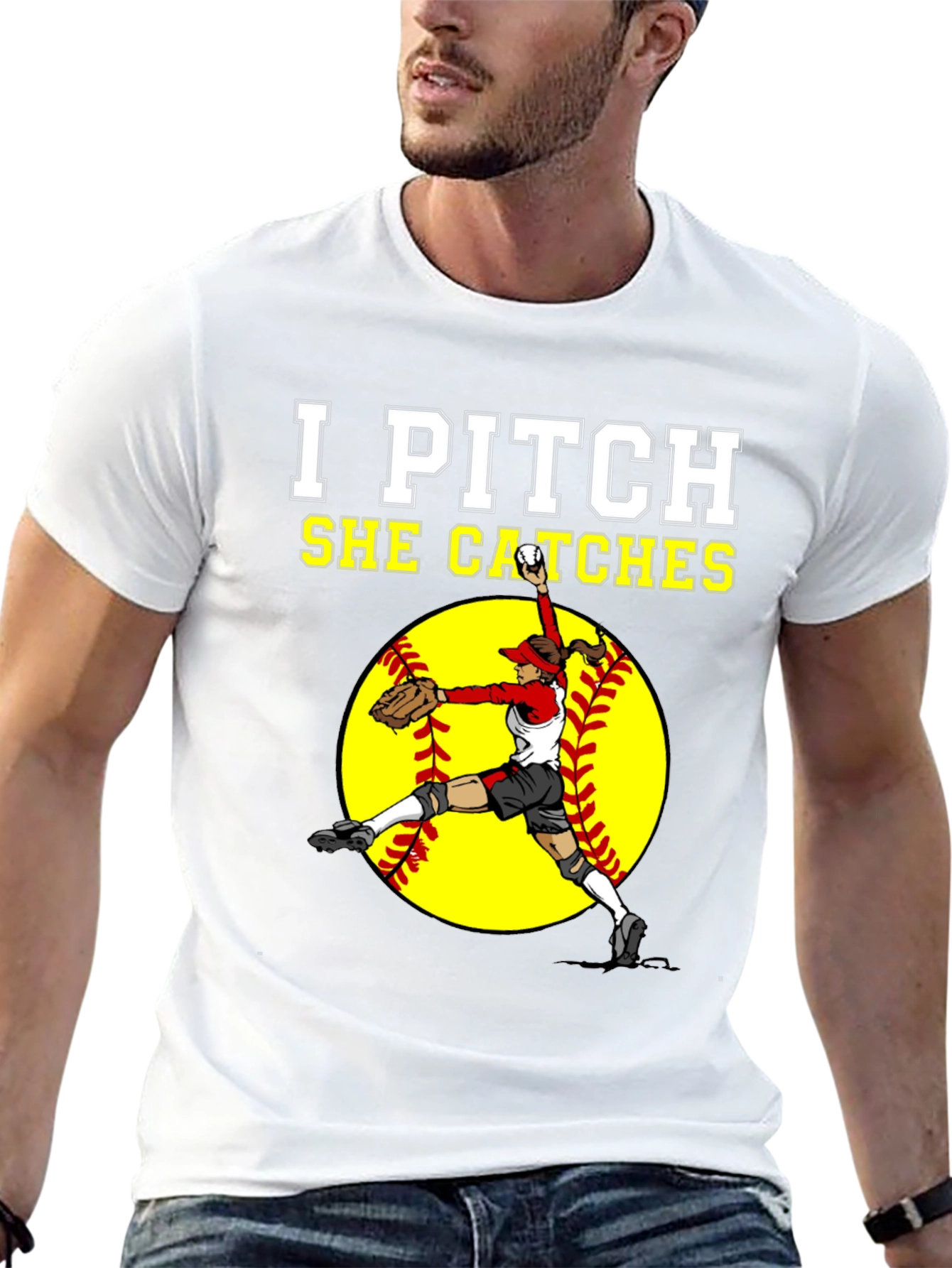 I Pitch She Catches Graphic Tee
