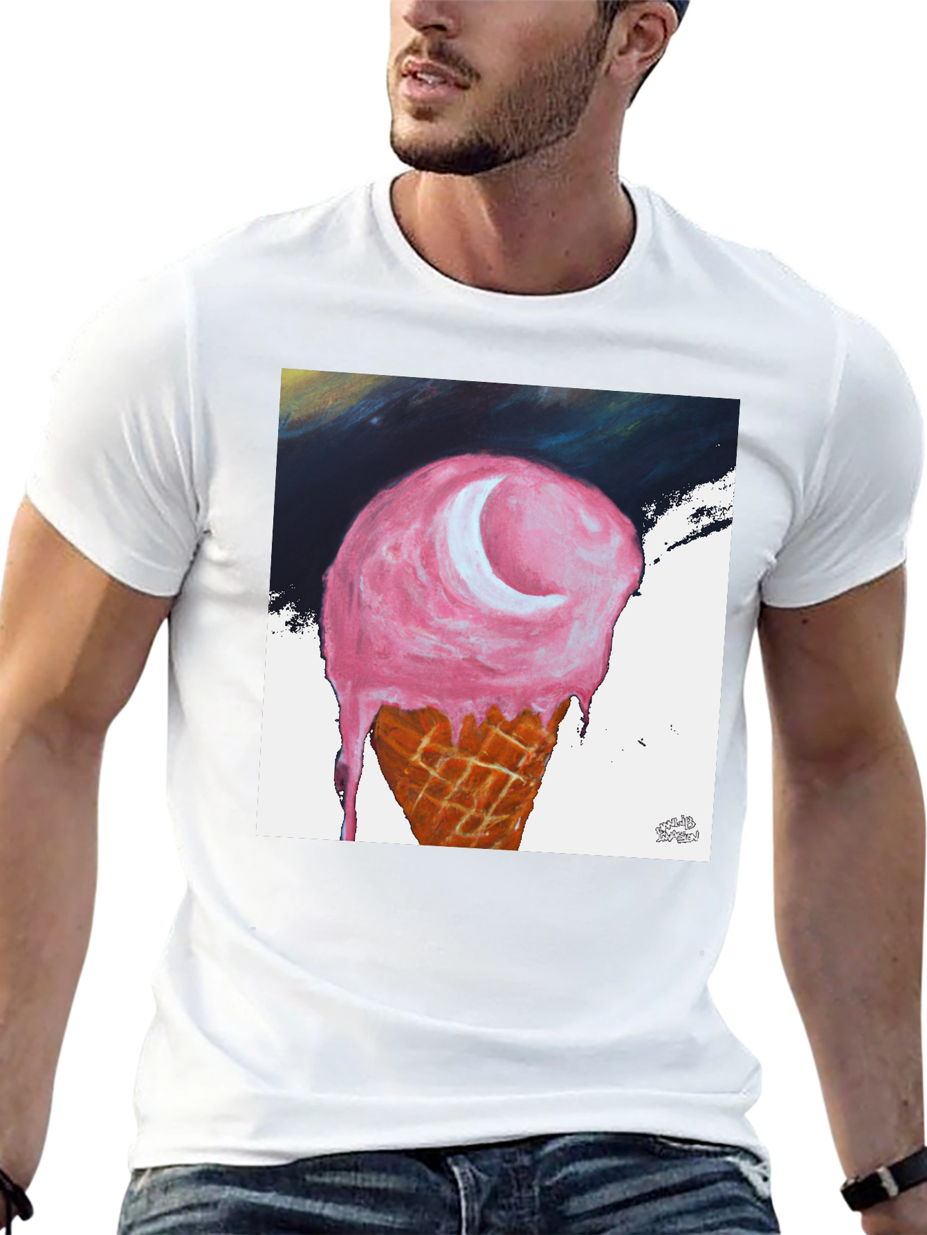 Ice Cream Moon Graphic Tee - Unisex