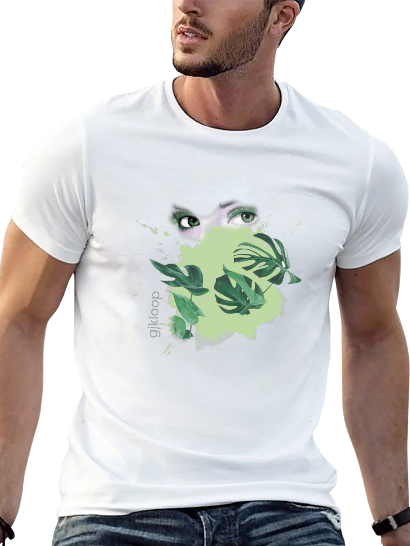 Eye & Leaf Graphic Black Tee