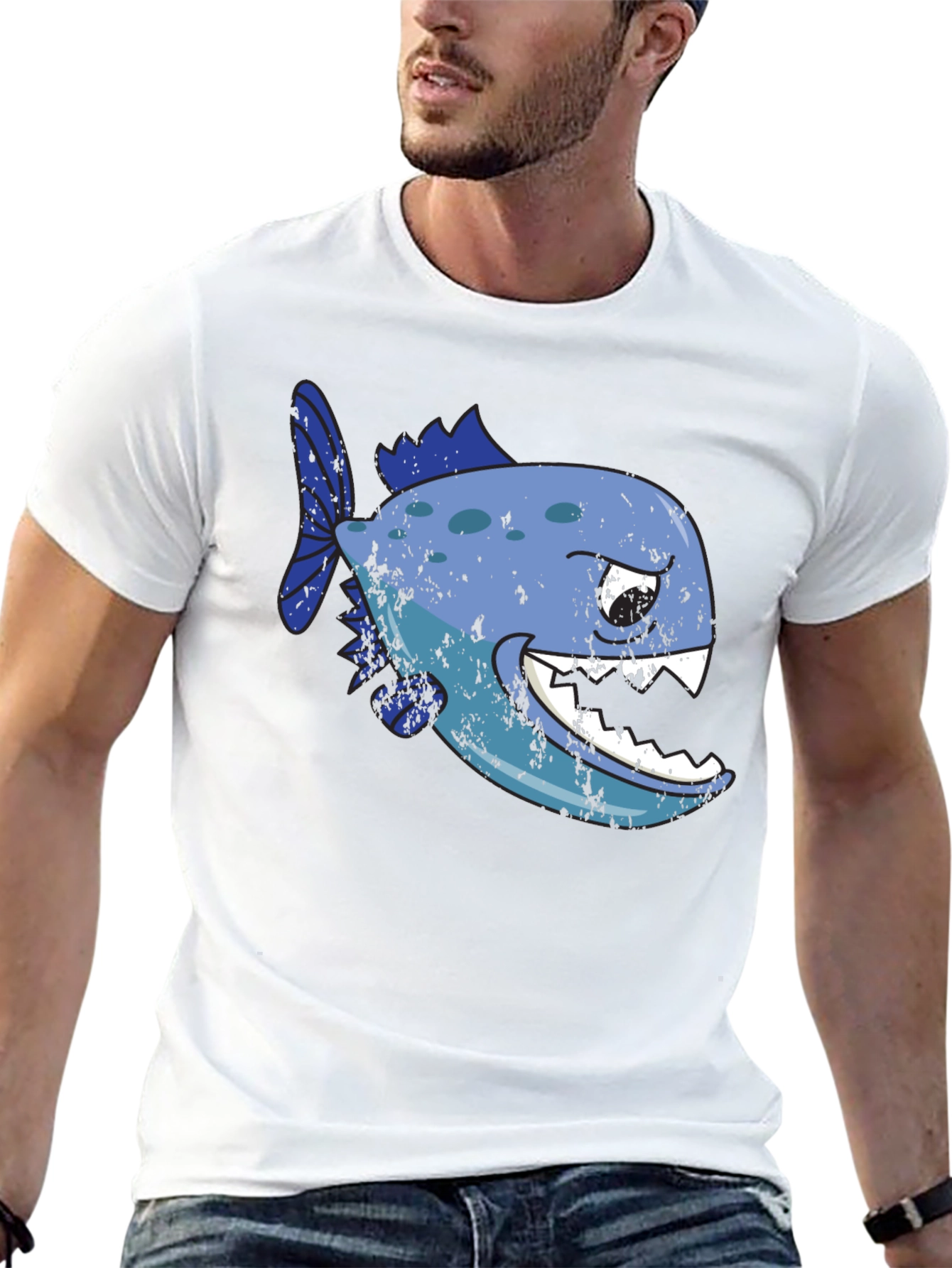 Piranha Graphic T-Shirt - Black Cotton Tee