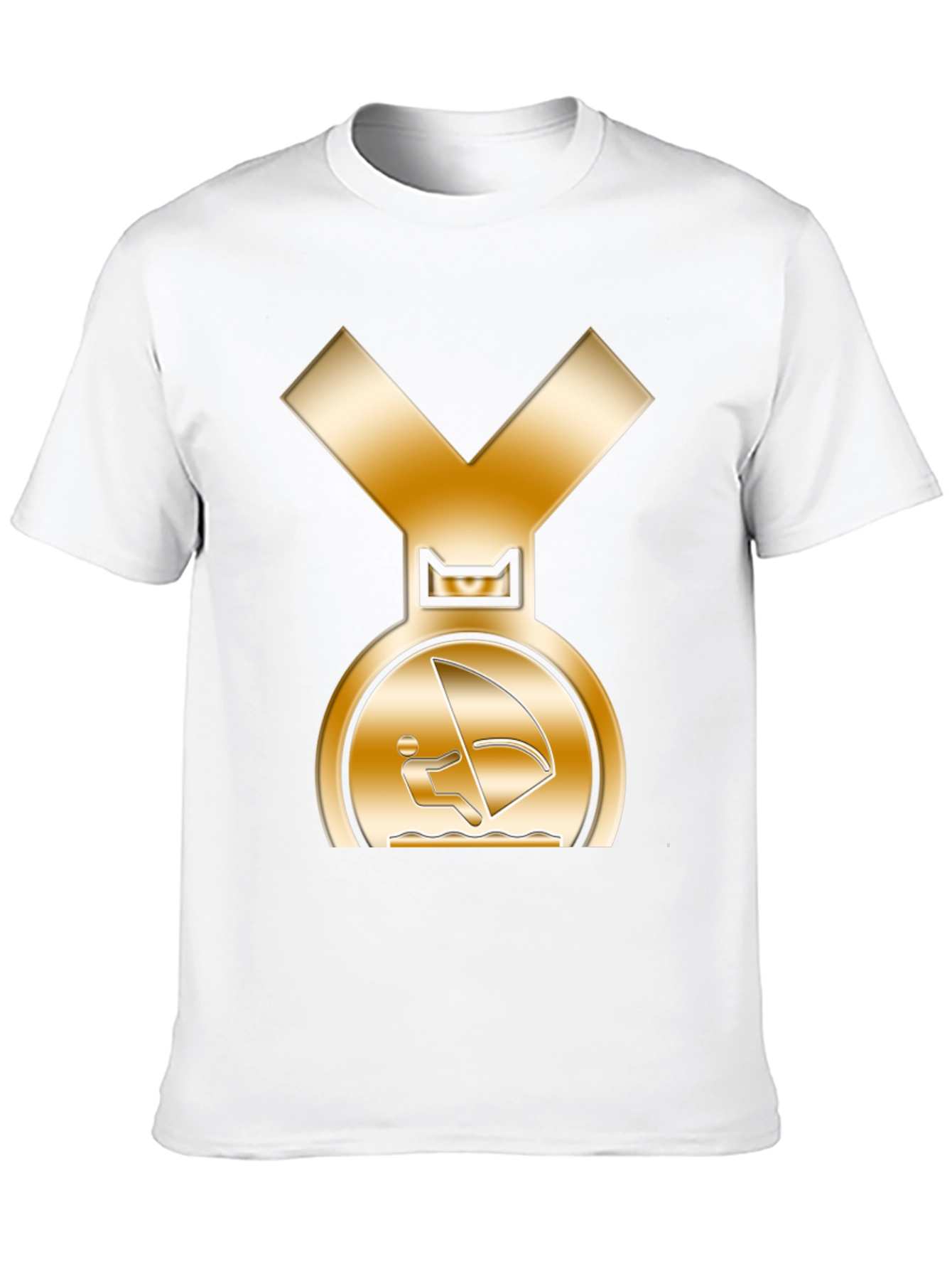 Golden Windsurfer Medal Graphic T-Shirt