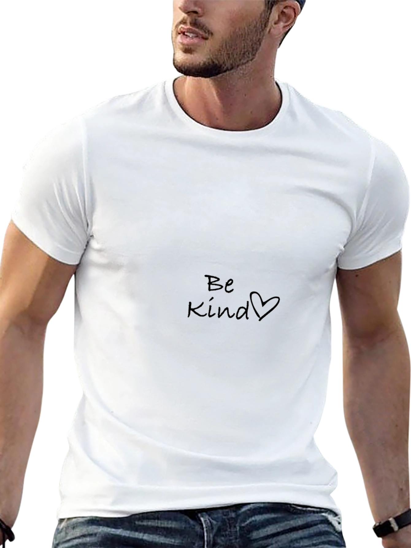 Be Kind Heart Graphic Black T-Shirt