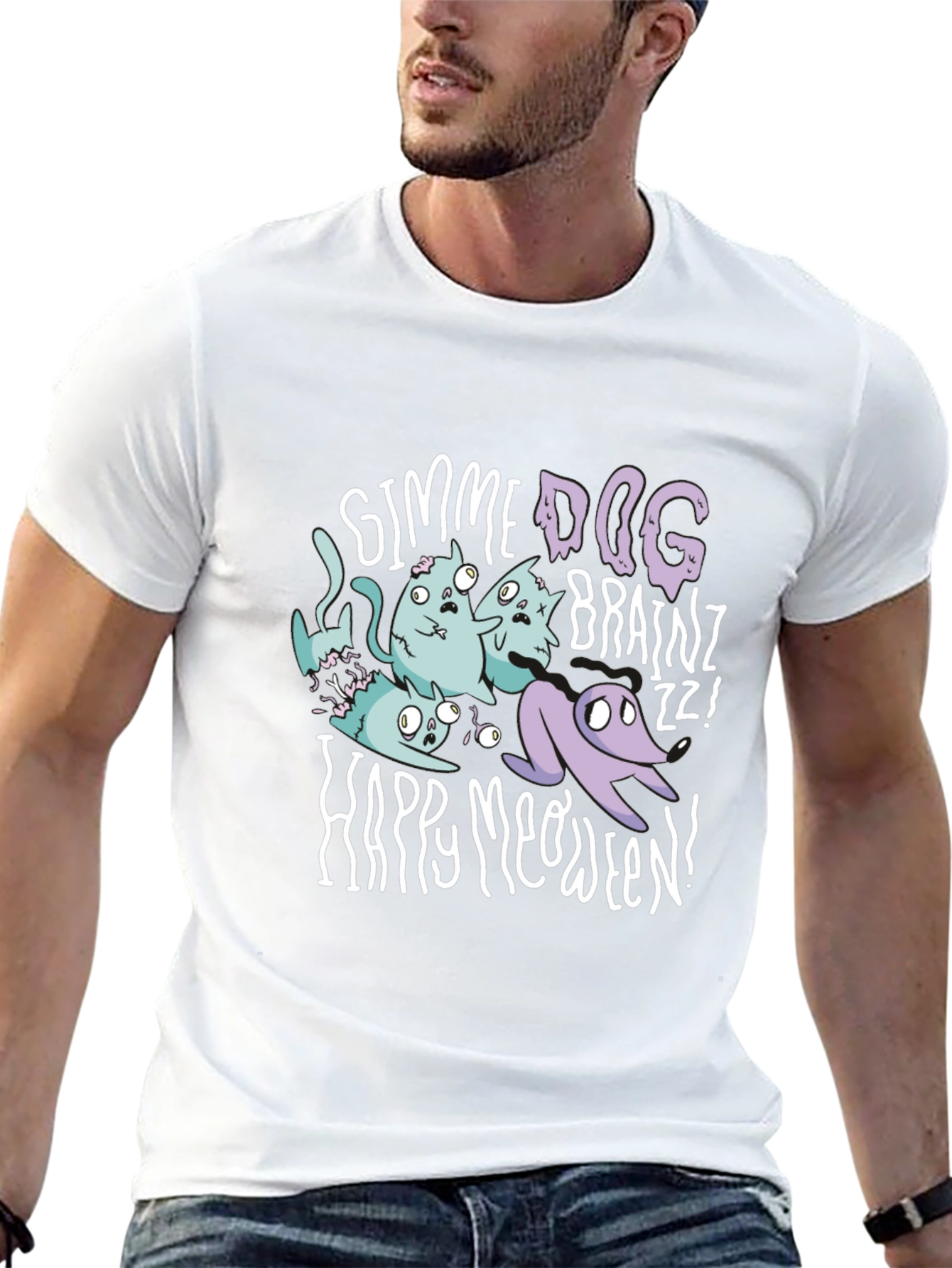 Happy Meoween Zombie Cat T-Shirt