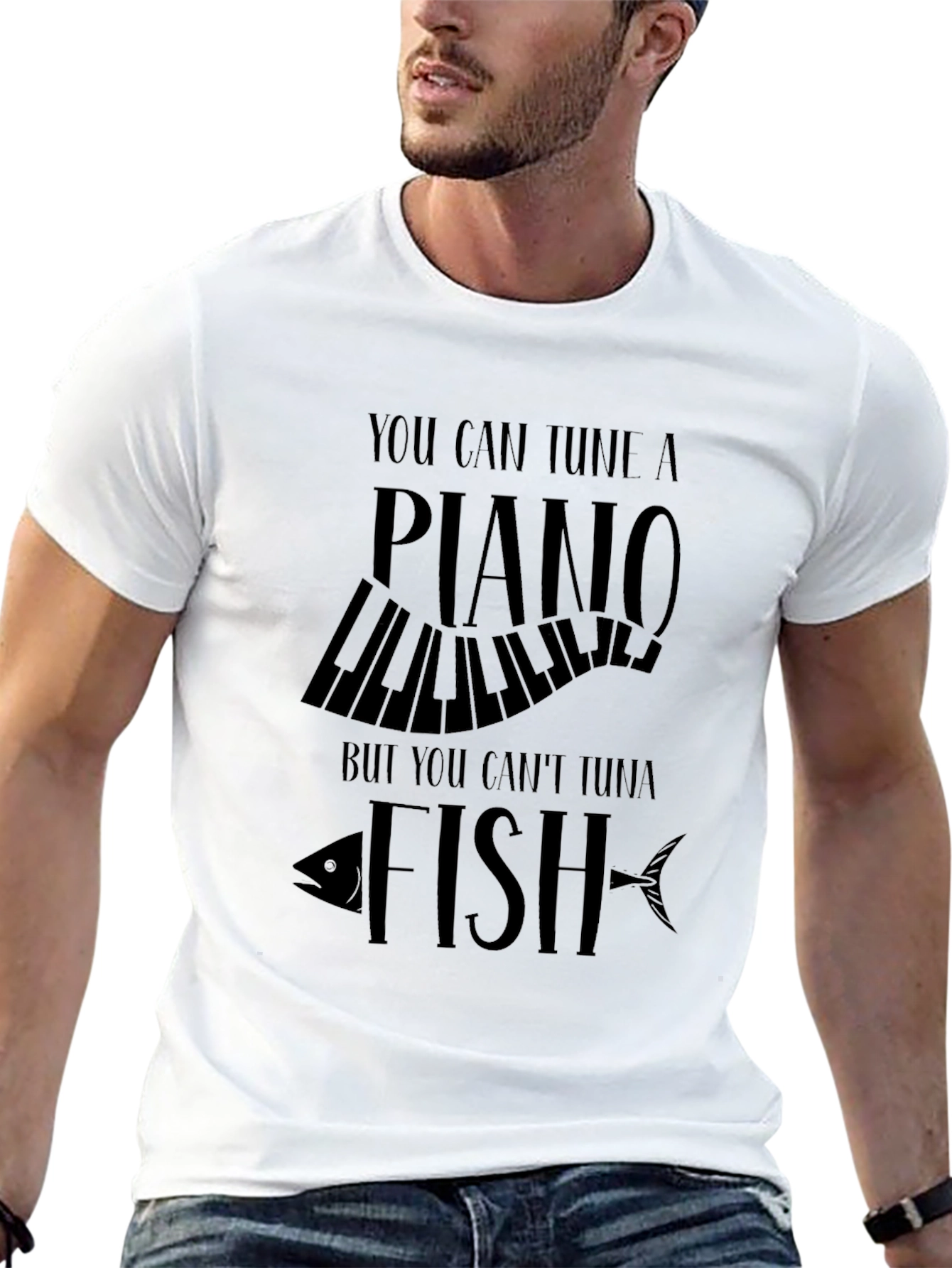Tune A Piano Tuna Fish Funny Graphic T-Shirt