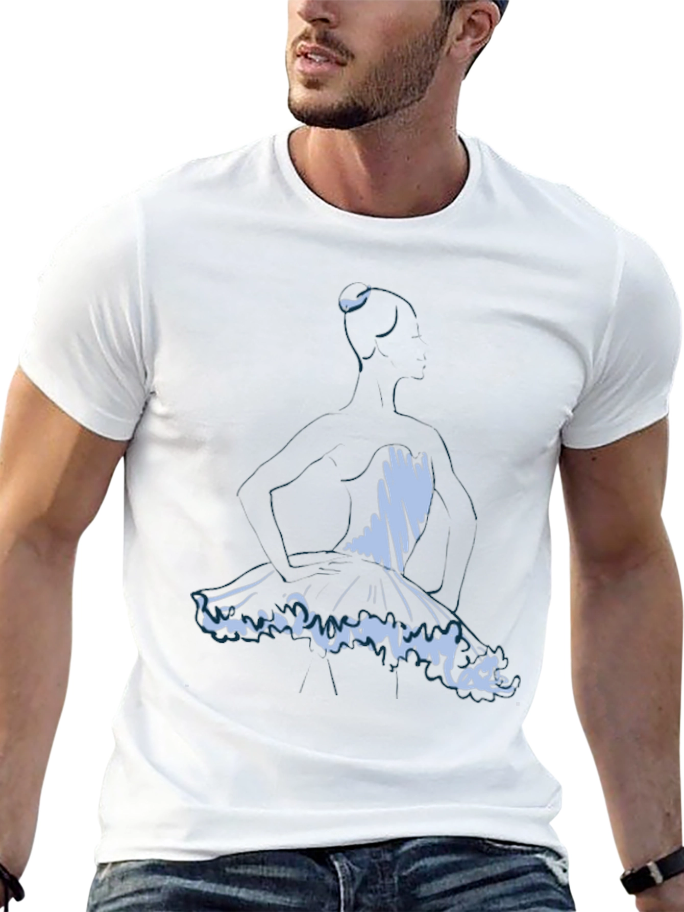 Ballerina Sketch Graphic Tee - Soft Black T-Shirt