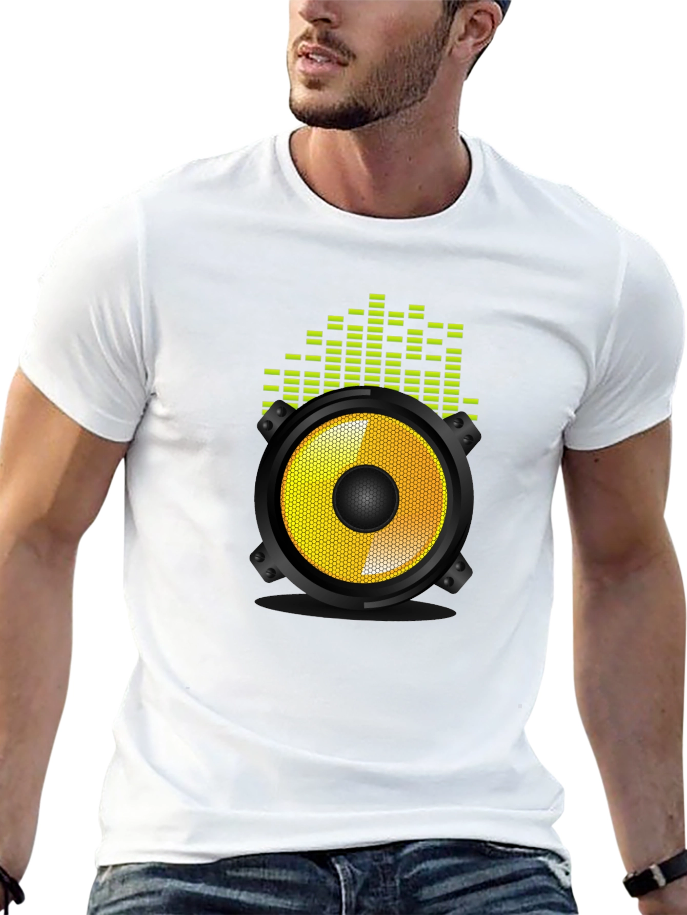 Speaker Graphic Tee - Black Cotton Blend