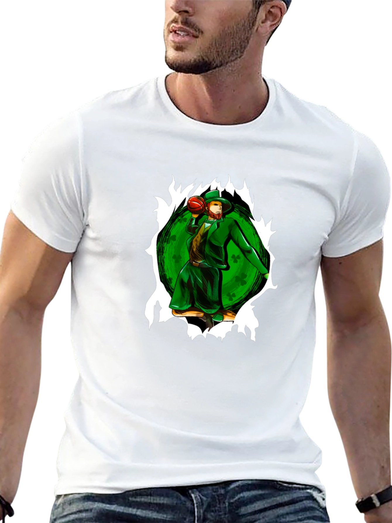 St. Patricks Day Leprechaun Basketball T-Shirt