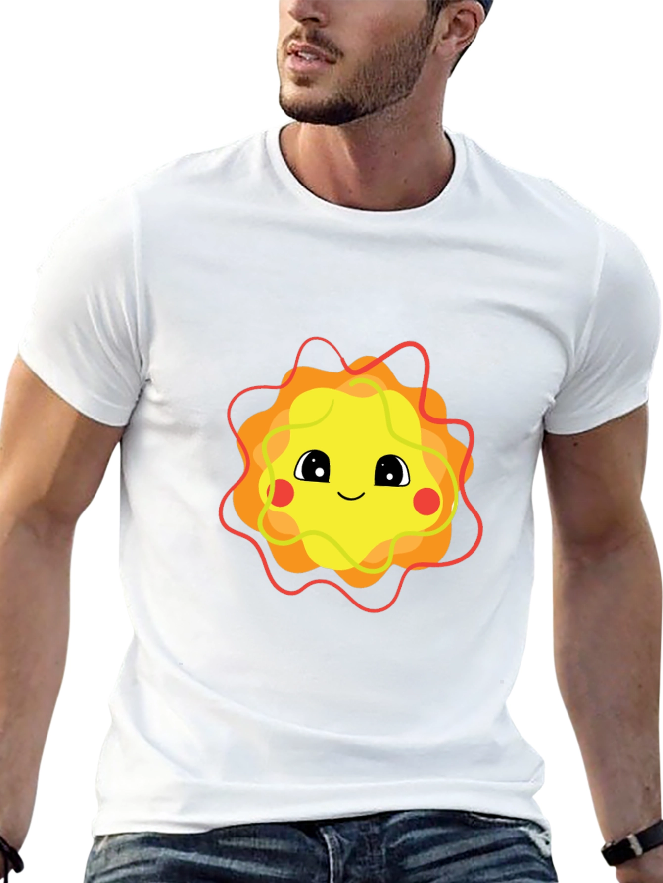 Cute Sun Graphic Black T-Shirt