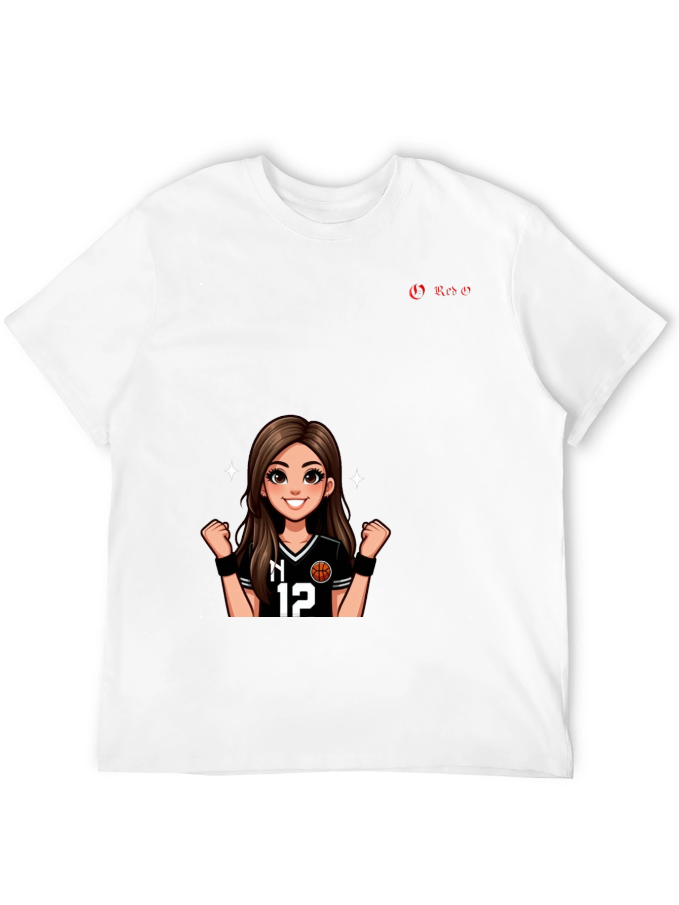 Black Graphic Tee - Basketball Girl Fan Shirt