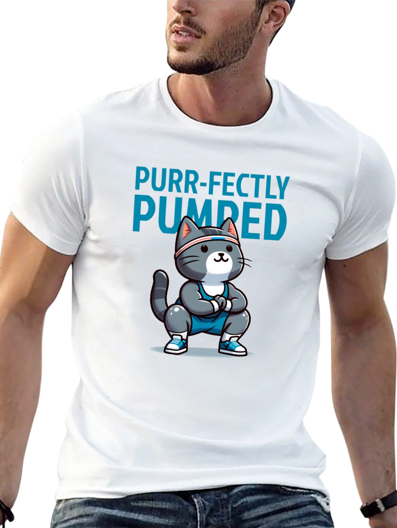 Purr-fectly Pumped Workout Cat T-Shirt