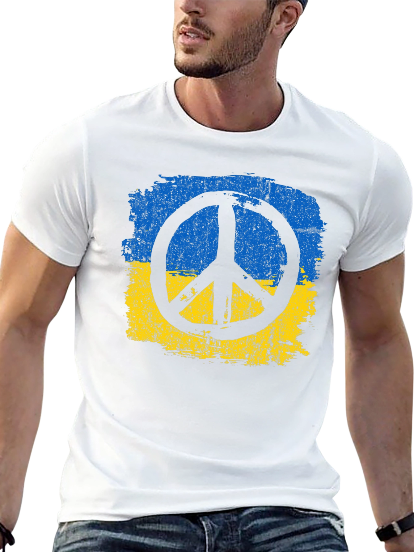 Ukraine Peace Symbol T-Shirt - Black