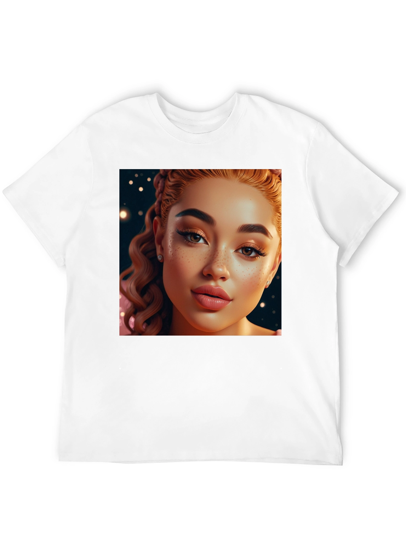 Stylish Black Tee with Beautiful Woman Graphic
