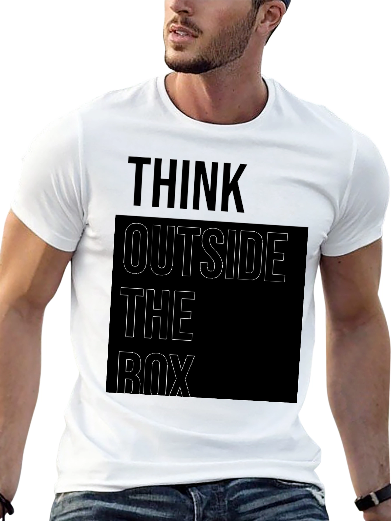 Think Outside the Box Graphic Tee - Black