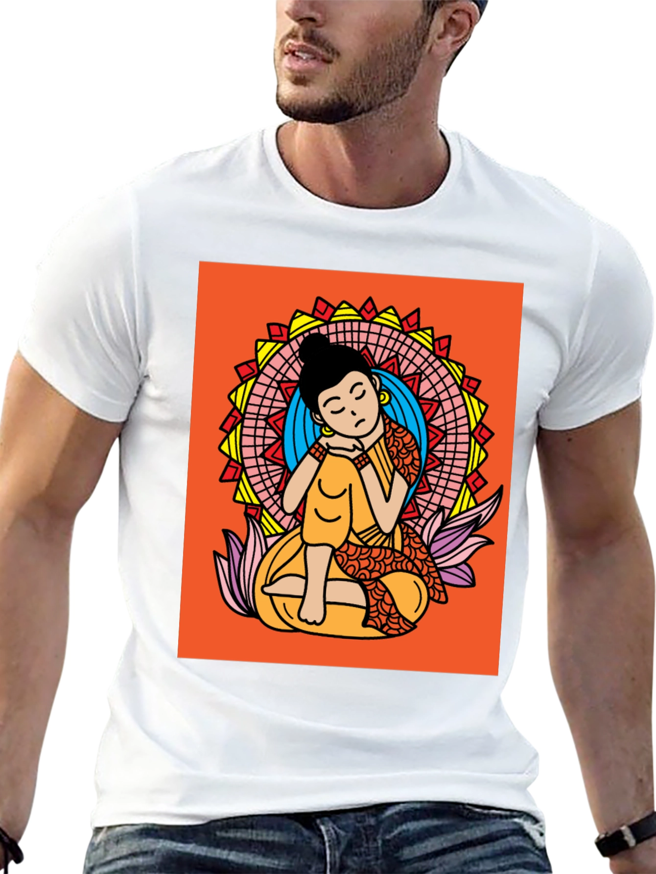 Meditating Buddha Graphic Tee - Relaxed Fit