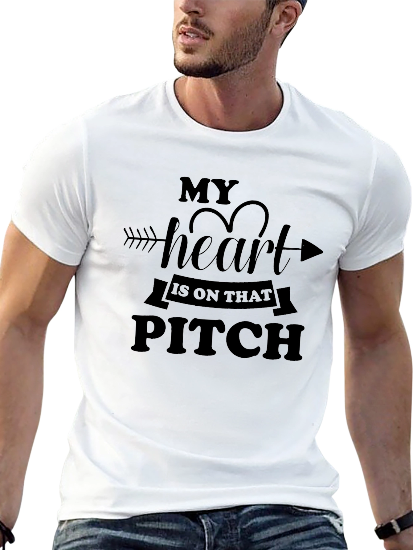 My Heart is on That Pitch T-Shirt - Black