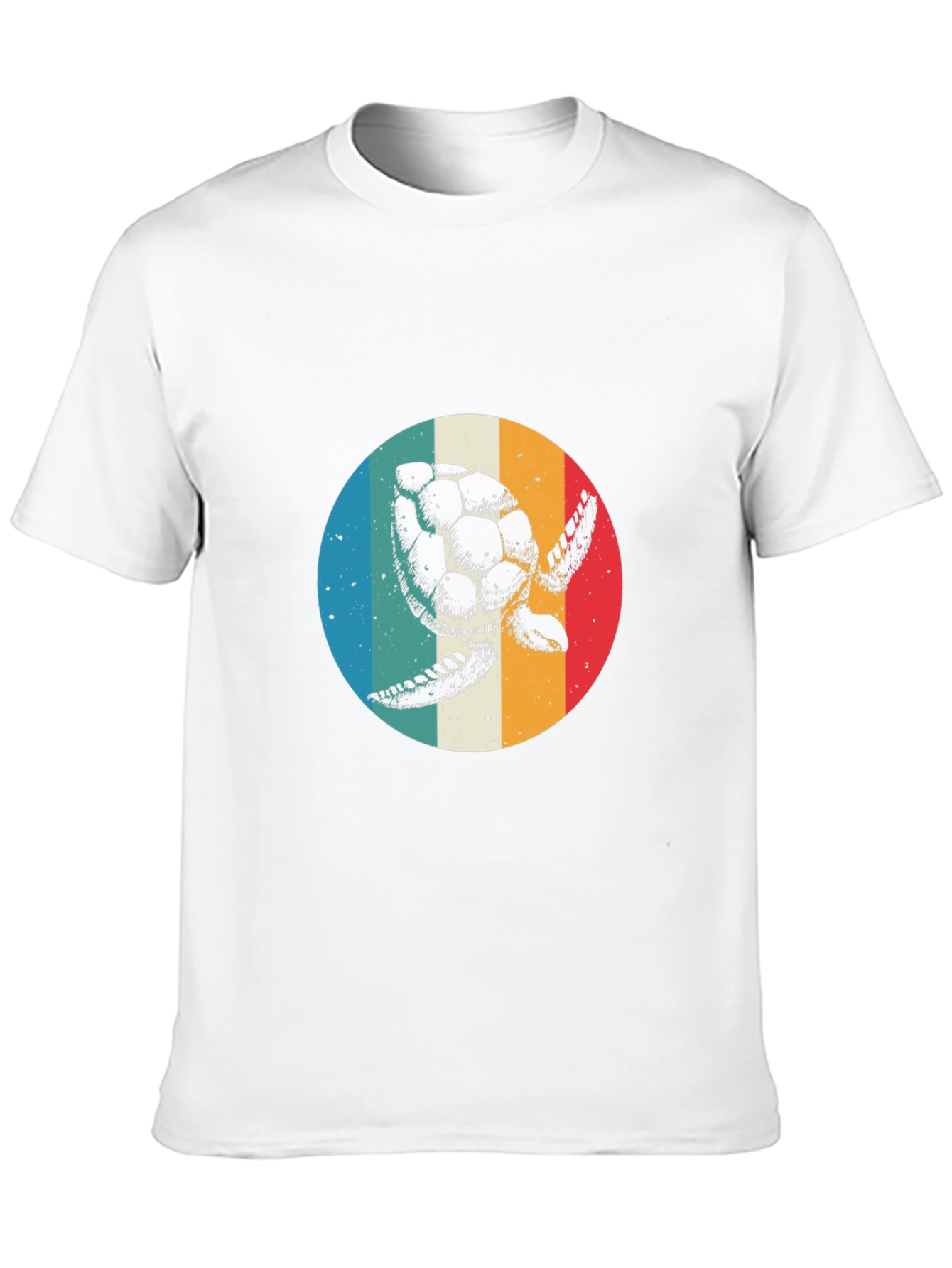 Retro Sea Turtle Graphic Tee - Black Cotton T-Shirt