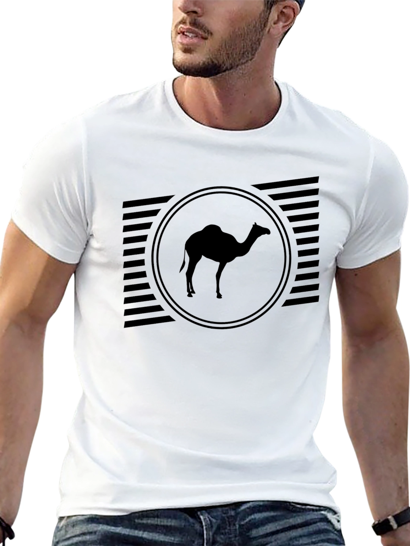 Camel Silhouette Graphic Tee - Black Casual Shirt