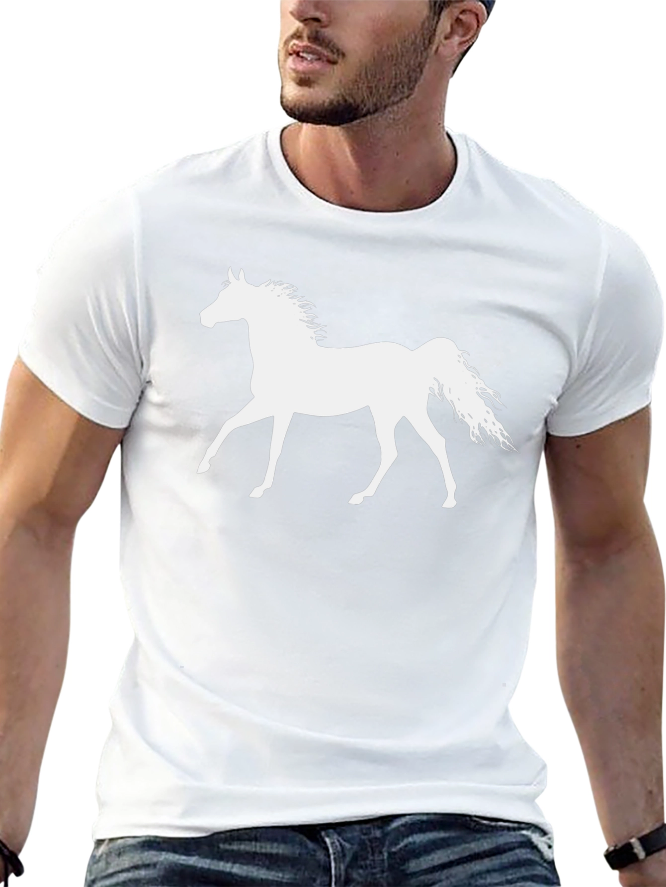Horse Silhouette T-Shirt - Black