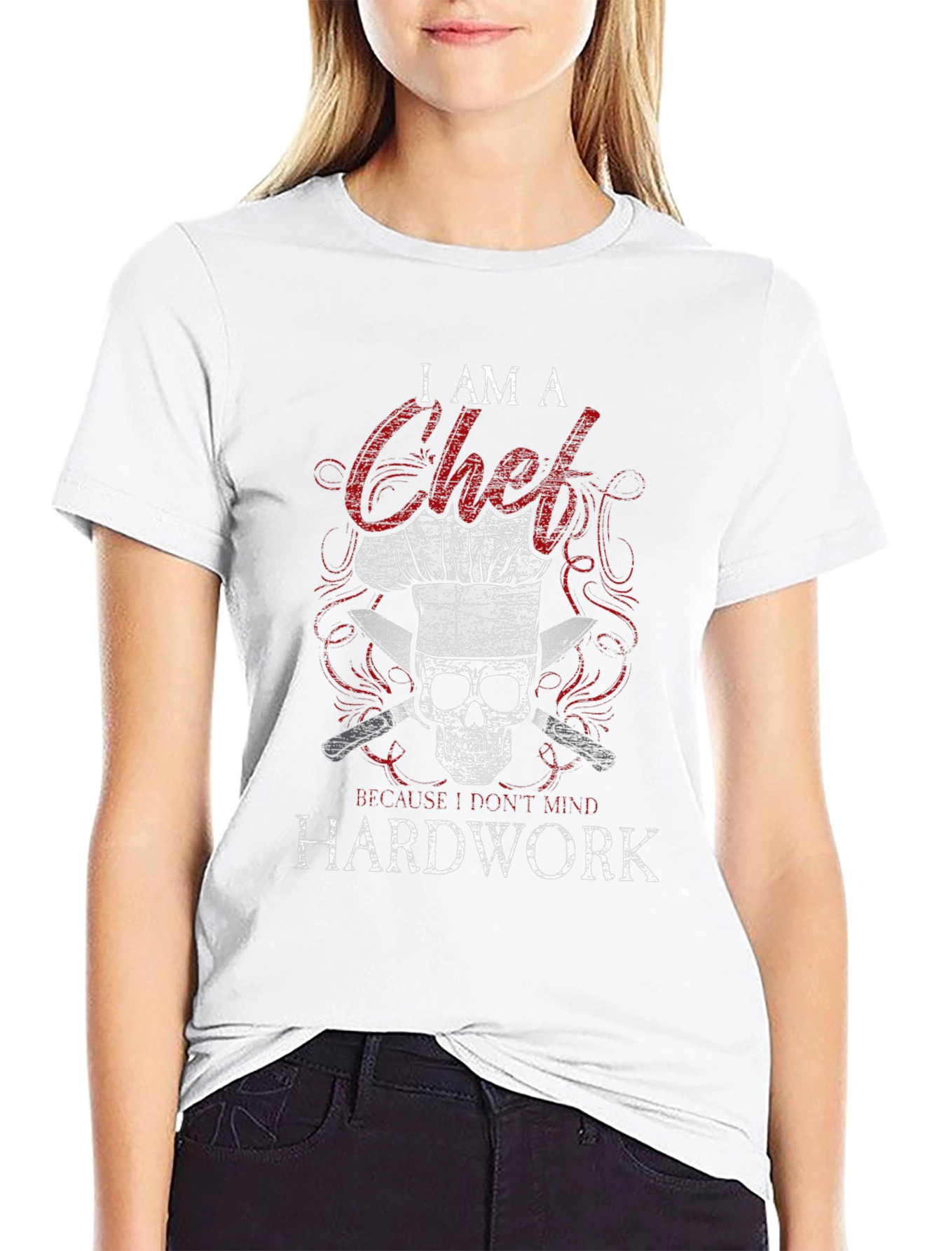Chef Skull T-Shirt - Hardwork Doesnt Mind!